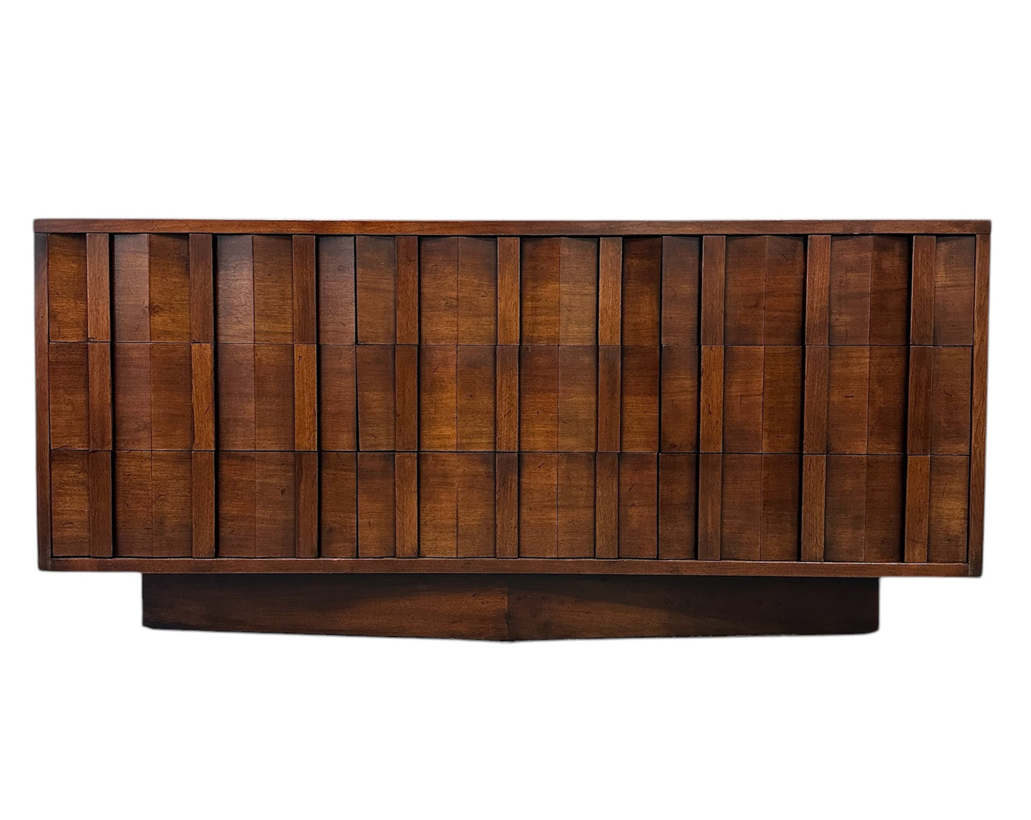 SOLD – 1970s Lane Brutalist Nine Drawer Dresser Mid Century
