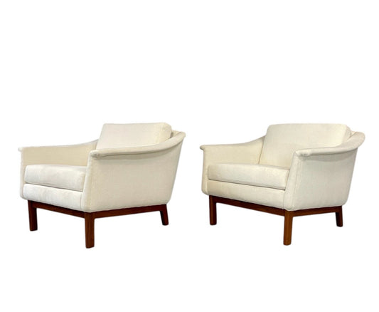 Folke Ohlsson Pasedena Chair with Walnut Frame a Pair Mid Century