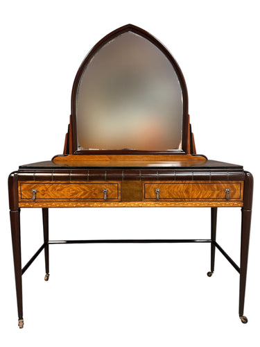 Art Deco Vanity by J.B. Van Sciver with Parquetry Inlay Donald Deskey Style