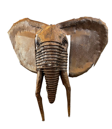 Metal Elephant Head Sculpture by by Renown Kenyan Artist Kioko Mwitiki
