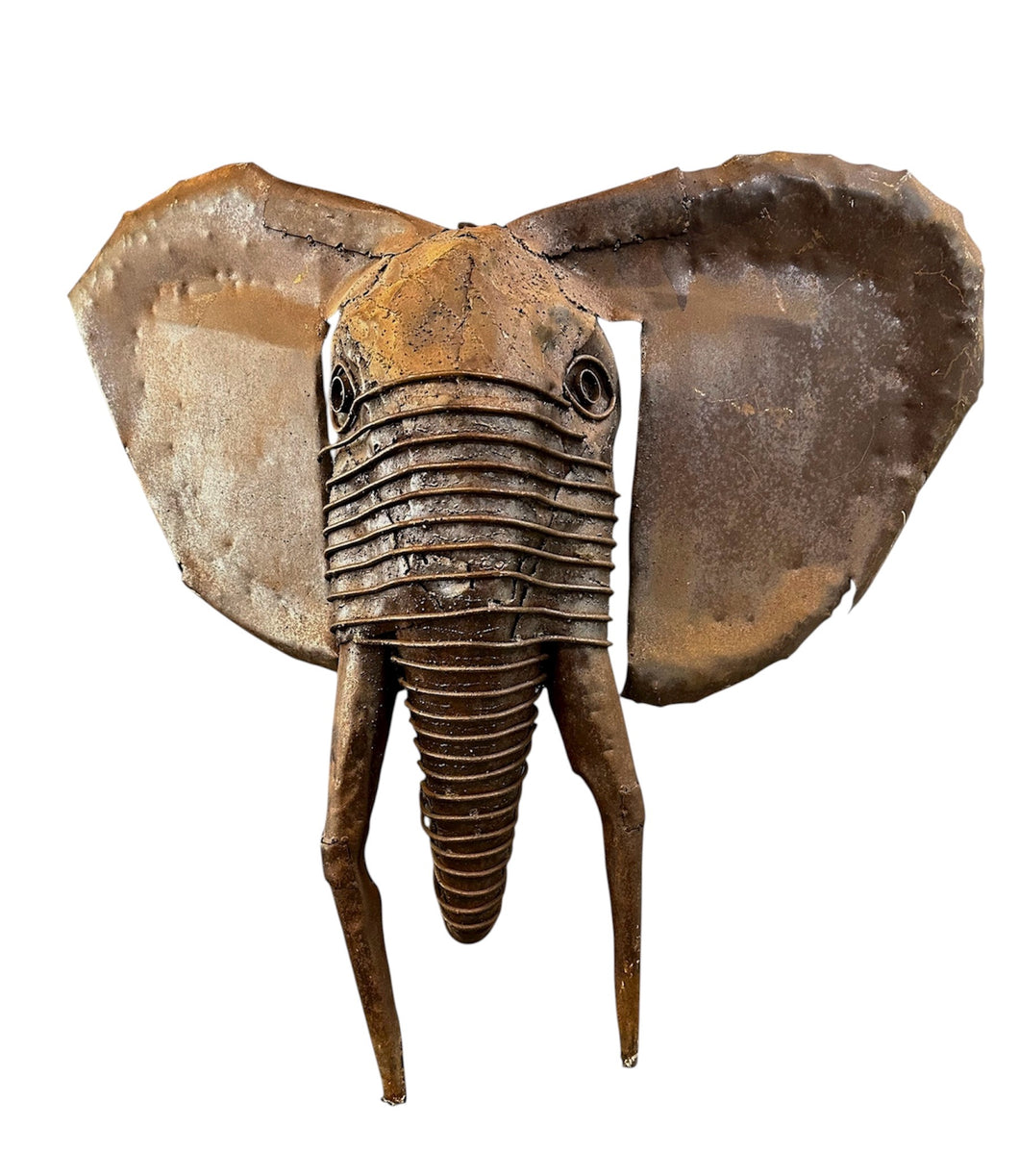 Metal Elephant Head Sculpture by by Renown Kenyan Artist Kioko Mwitiki