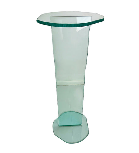 1990s Post Modern Rough Edge Glass Pedestal
