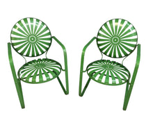 Load image into Gallery viewer, Pair of François Carre Sunburst Metal Rocking Chairs, France, 1930s