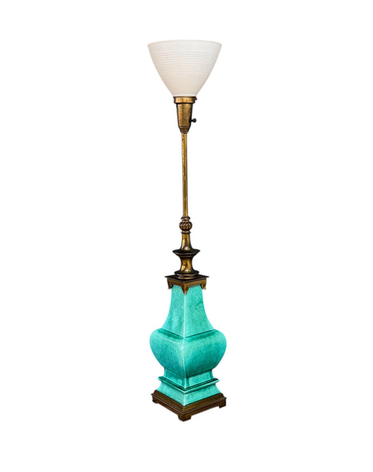 Impressive Ceramic and Brass Table Lamp by Edwin Cole for Stiffel