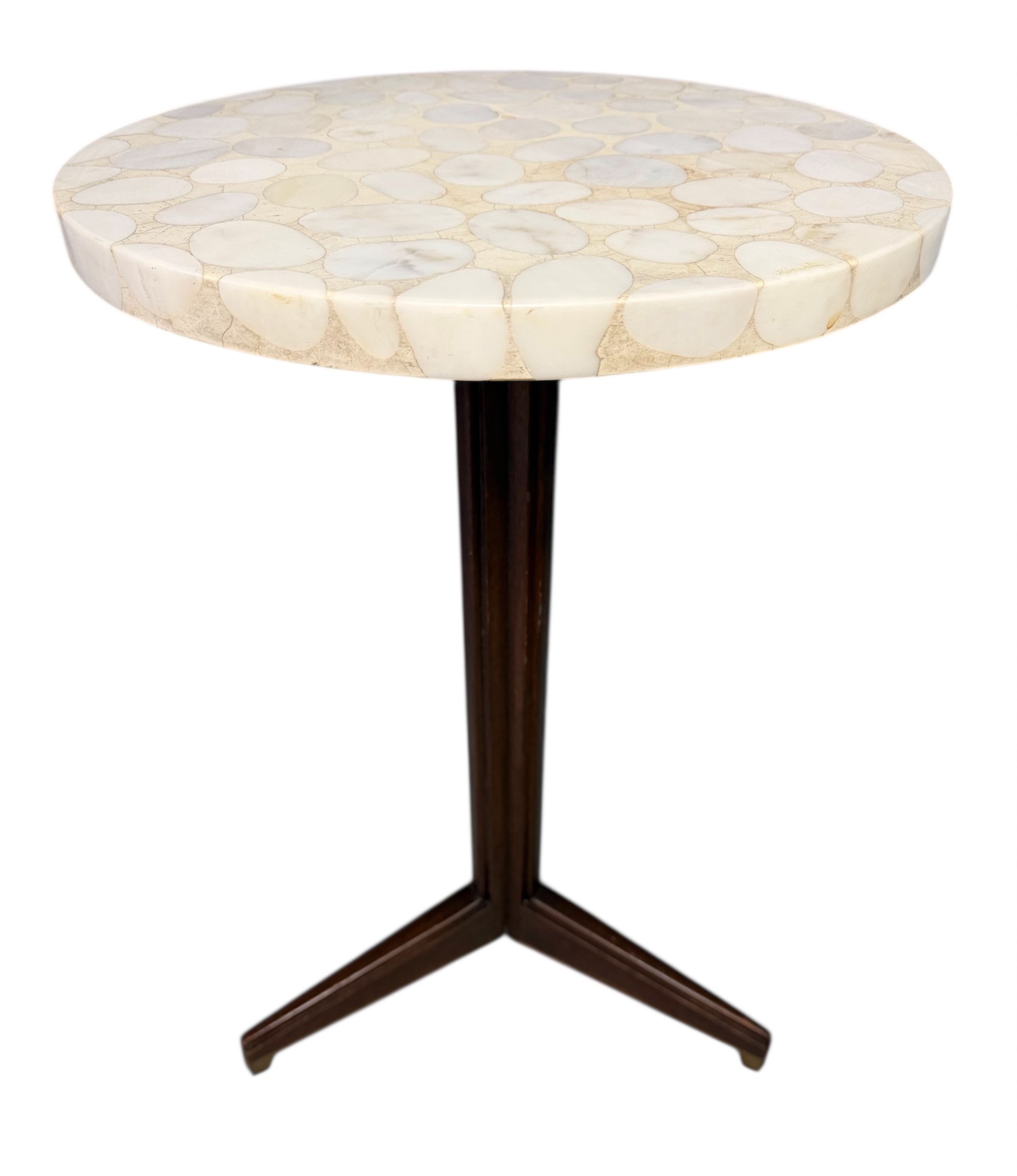 Edward Wormley Model #5928 “A” Table for Dunbar, Walnut, Brass, and Terrazzo Top
