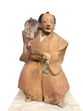 Load image into Gallery viewer, Early 19th Century Edo Period Japanese Polychrome Ceramic Samurai Figure with Gunbai Fan