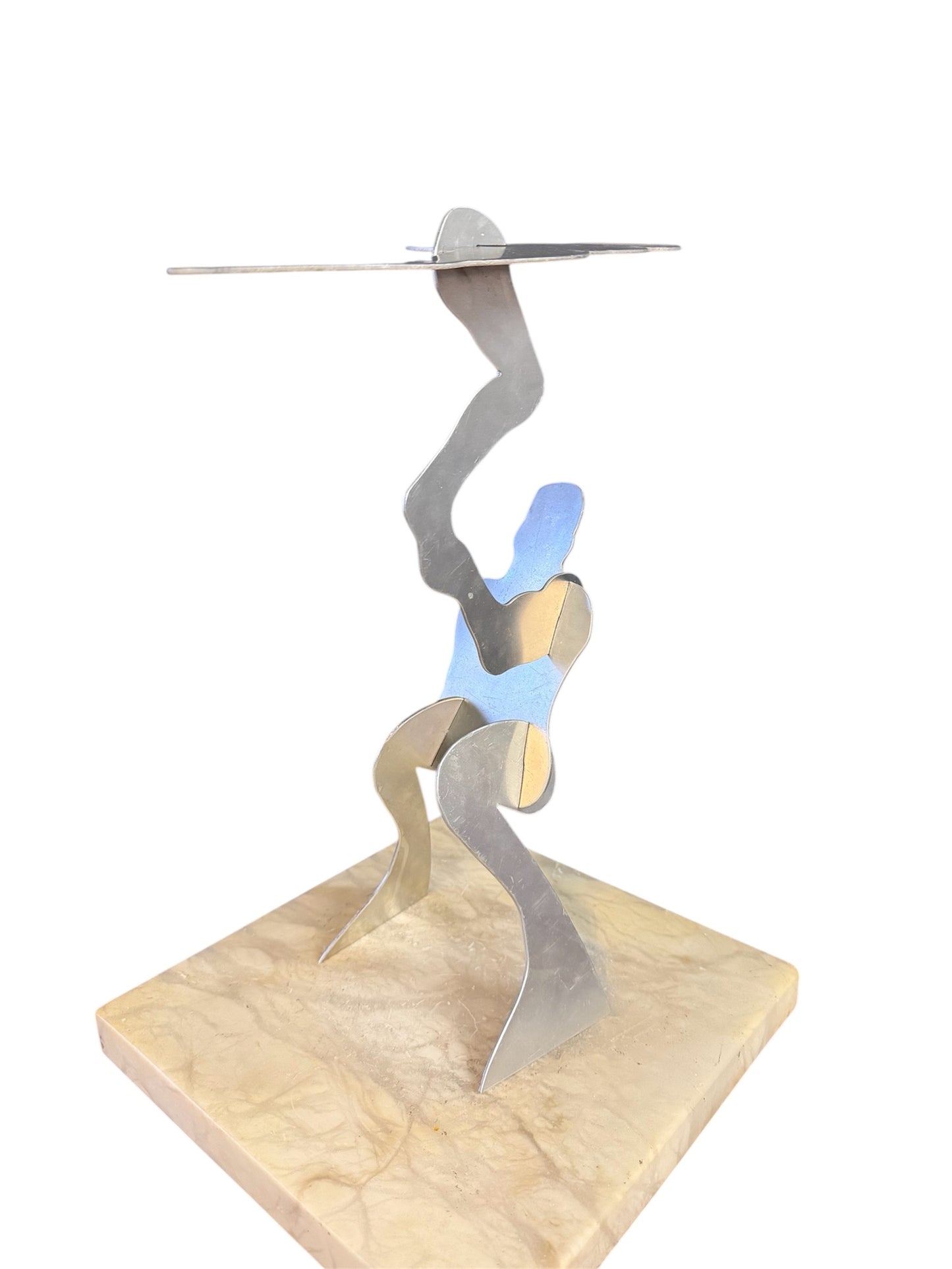 The Test” by William Dickey King – Aluminum Figural Sculpture Mid Century
