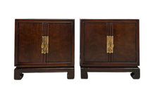 Load image into Gallery viewer, Pair of Tai Ming Burl Wood Nightstands by Drexel, Asian Modern Style, 1970s