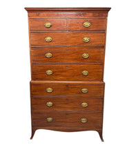 Load image into Gallery viewer, Federal Period Mahogany Chest on Chest with Original Lion Head Brasses, American
