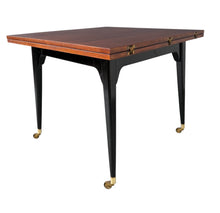 Load image into Gallery viewer, Edward Wormley for Dunbar Flip-Top Expandable Table and Brass Castors