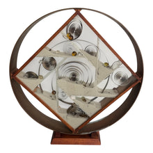 Load image into Gallery viewer, Ann Wiseman Kinetic Sand Fountain Sculpture in Walnut, Lucite, and Brass
