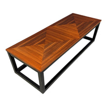 Load image into Gallery viewer, Founders Mid-Century Modern Walnut Parquetry Coffee Table with Black Wood Base