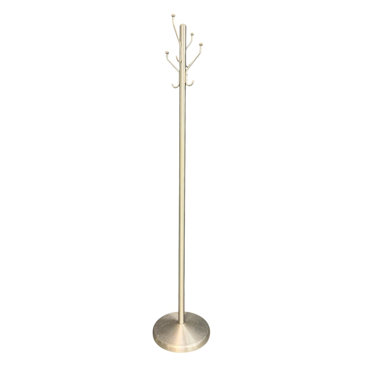 Mid-Century Modern Aluminum Coat Rack – Branch-Form Hall Tree w/ Ball Finials