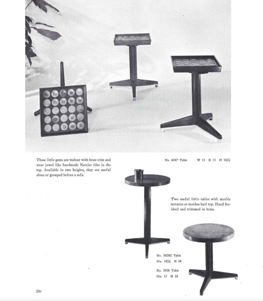 Edward Wormley Model #5928 “A” Table for Dunbar, Walnut, Brass, and Terrazzo Top