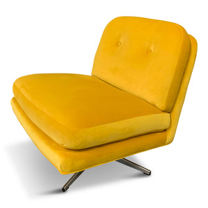 Mid Century Swivel Chair in Marigold Velvet