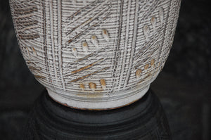 Design Technics Large Ceramic Incised Lamp mid century