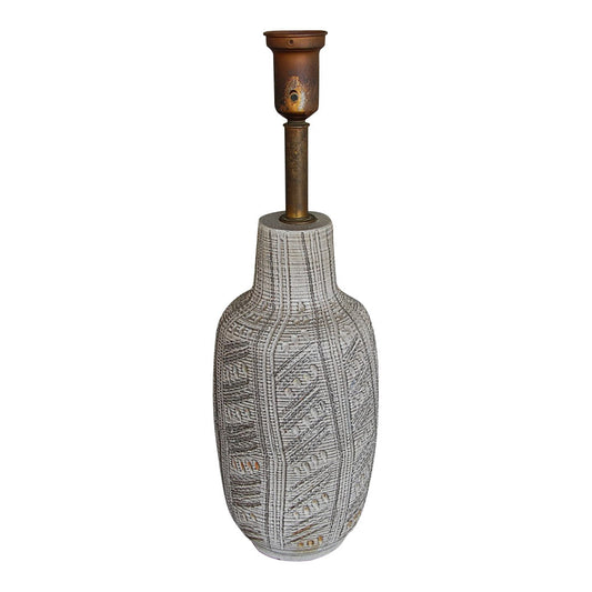 Design Technics Large Ceramic Incised Lamp mid century