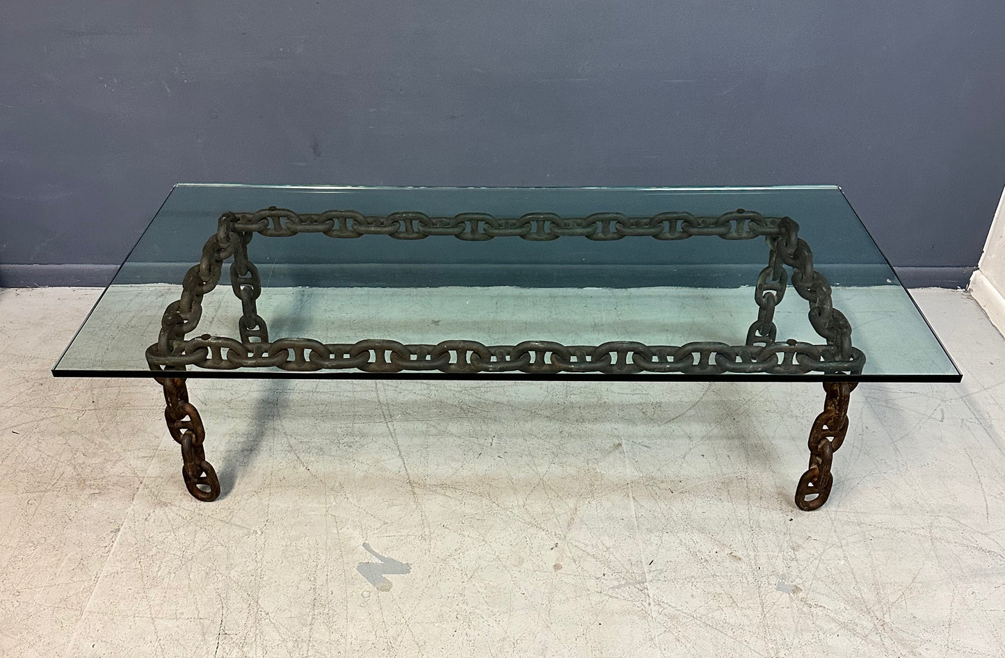 Artisan Large Industrial Chain Link Iron Coffee Table, Belgium