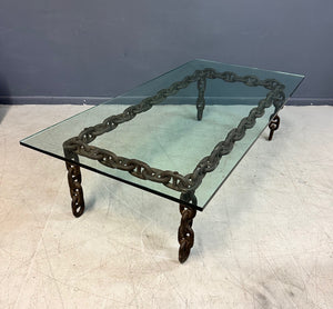 Artisan Large Industrial Chain Link Iron Coffee Table, Belgium