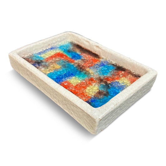 Bitossi Italy for Raymor Ceramic and Glass Mosaic Ashtray, Catchall Mid Century