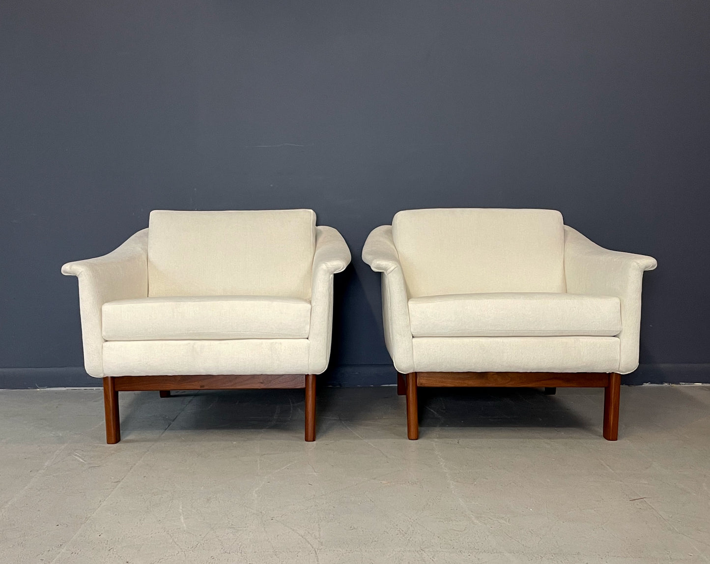 Folke Ohlsson Pasedena Chair with Walnut Frame a Pair Mid Century