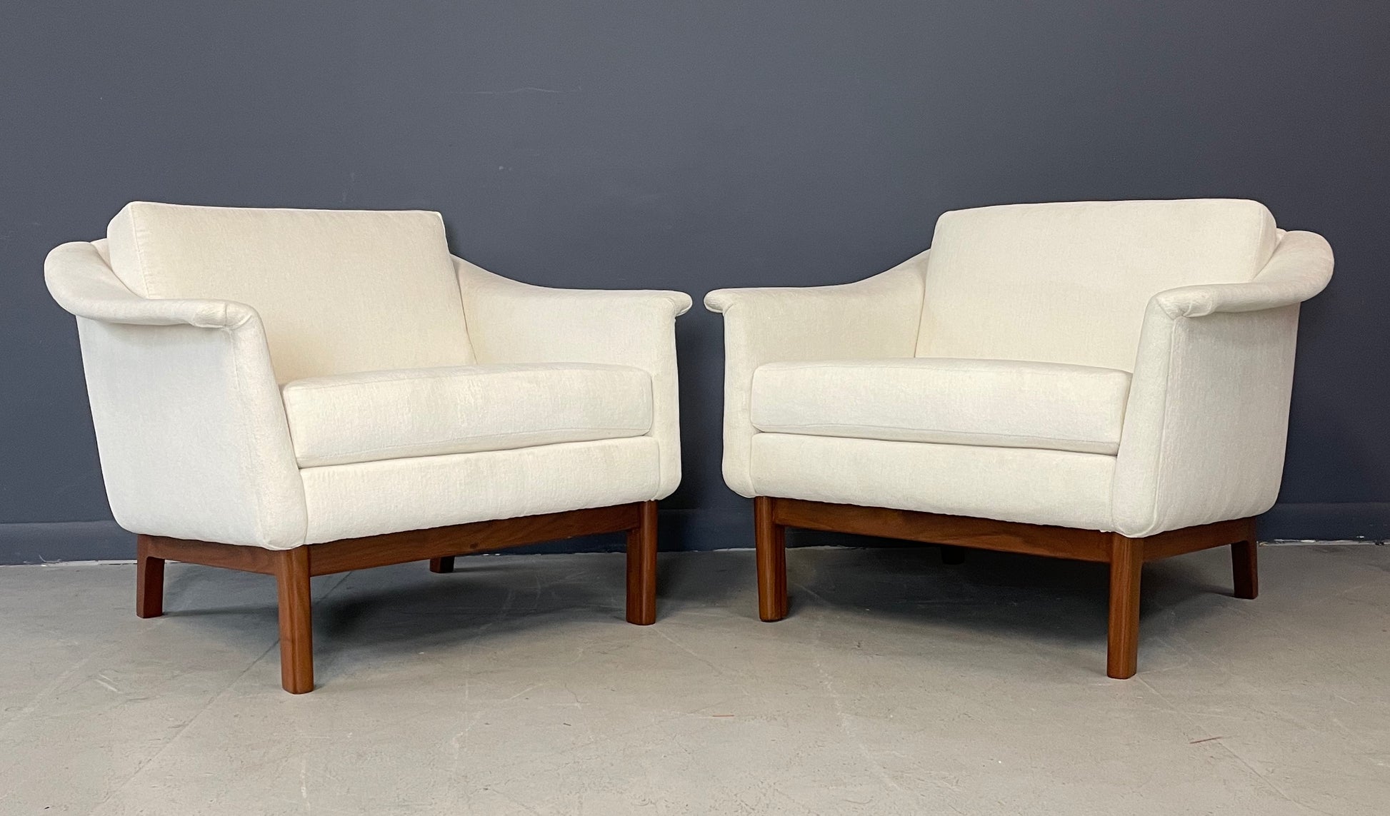Folke Ohlsson Pasedena Chair with Walnut Frame a Pair Mid Century