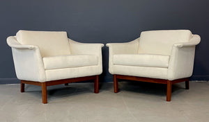 Folke Ohlsson Pasedena Chair with Walnut Frame and Textured Velvet Upholstery