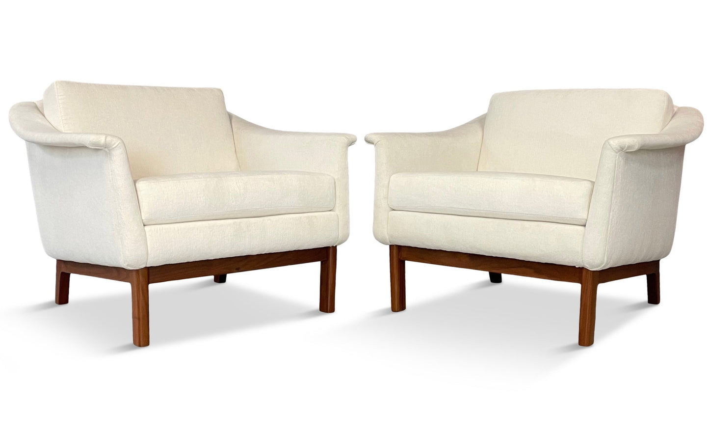 Folke Ohlsson Pasedena Chair with Walnut Frame a Pair Mid Century