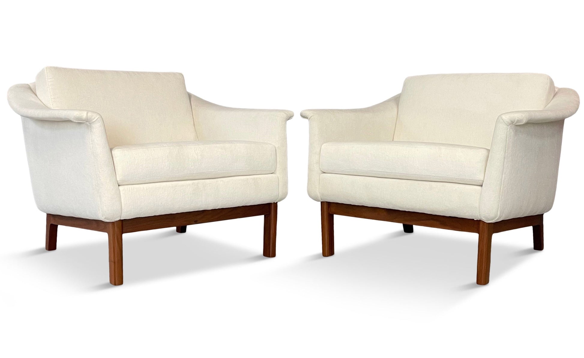 Folke Ohlsson Pasedena Chair with Walnut Frame a Pair Mid Century