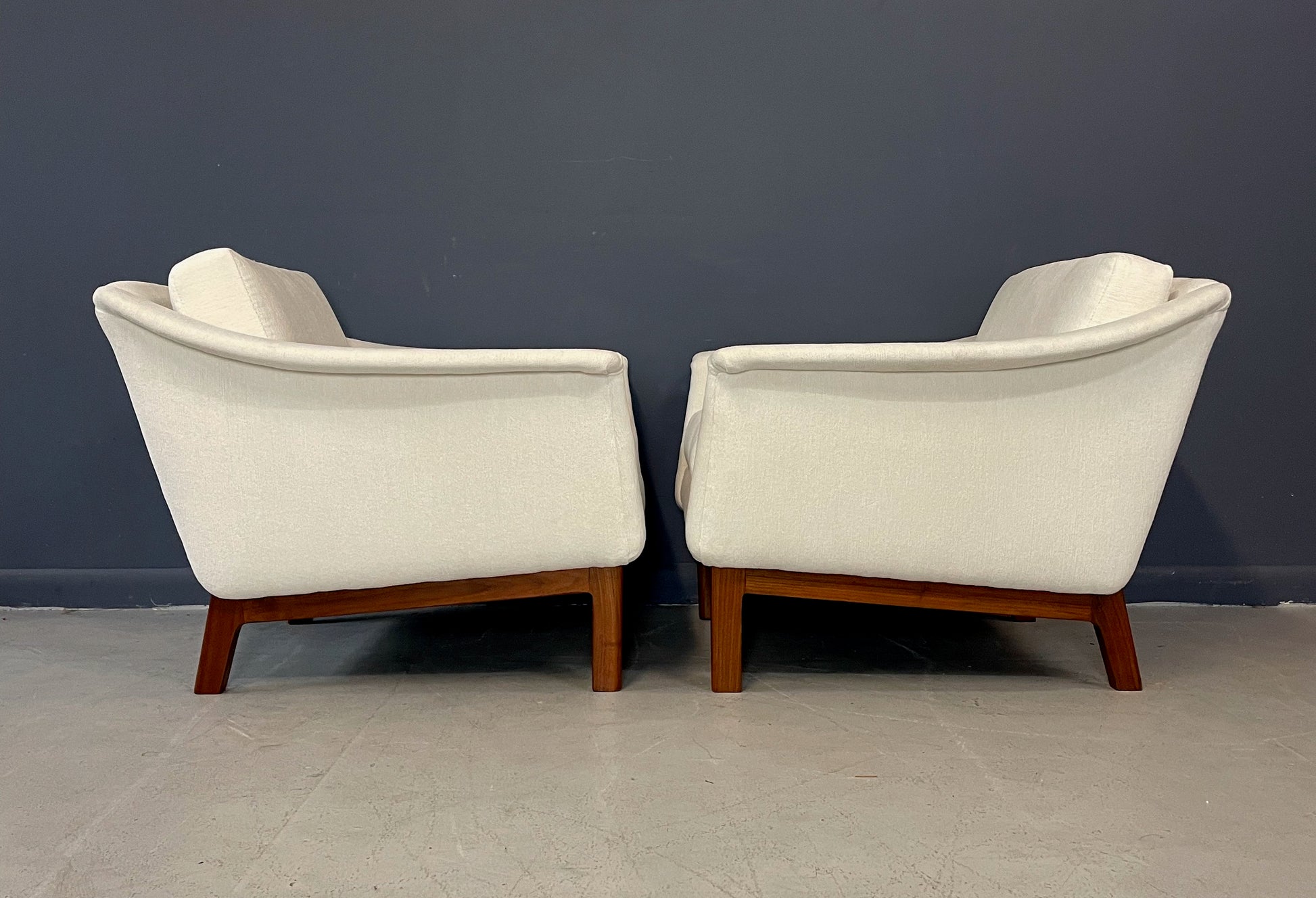 Folke Ohlsson Pasedena Chair with Walnut Frame a Pair Mid Century