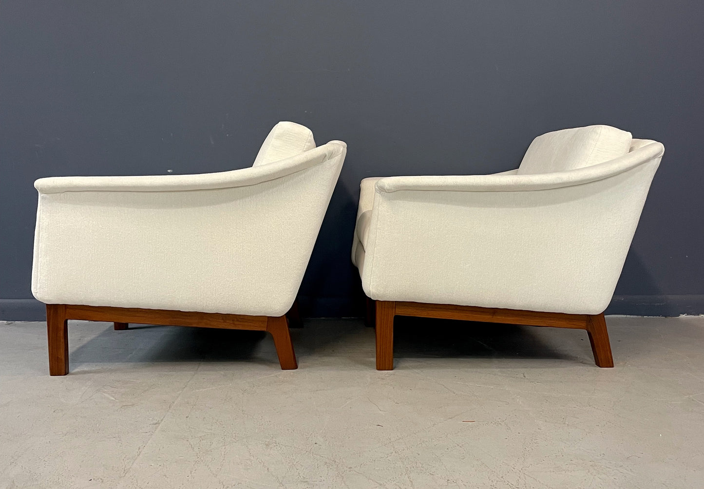 Folke Ohlsson Pasedena Chair with Walnut Frame a Pair Mid Century