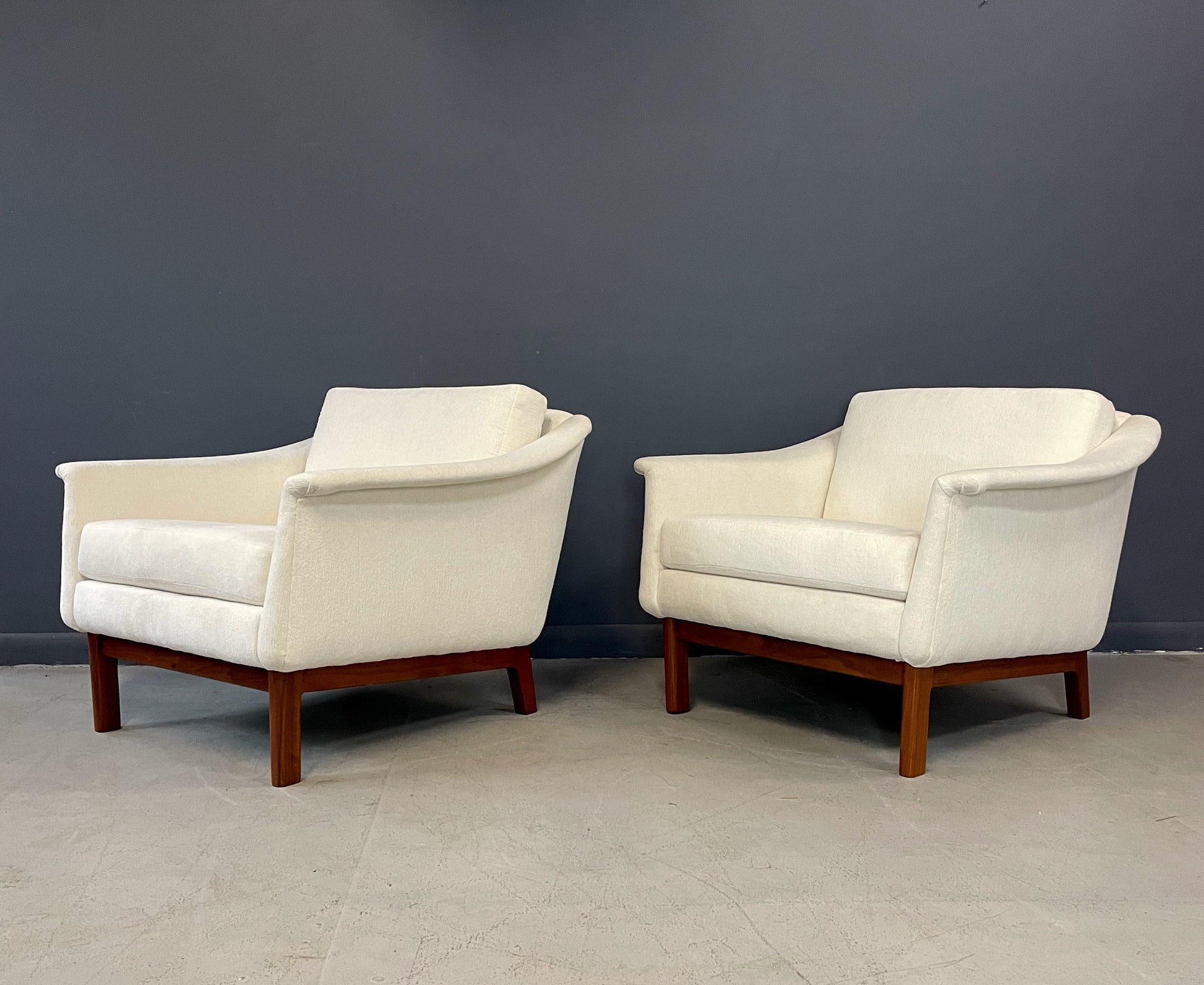 Folke Ohlsson Pasedena Chair with Walnut Frame a Pair Mid Century