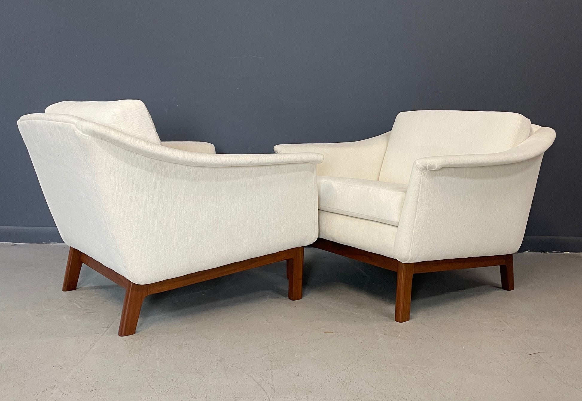 Folke Ohlsson Pasedena Chair with Walnut Frame a Pair Mid Century