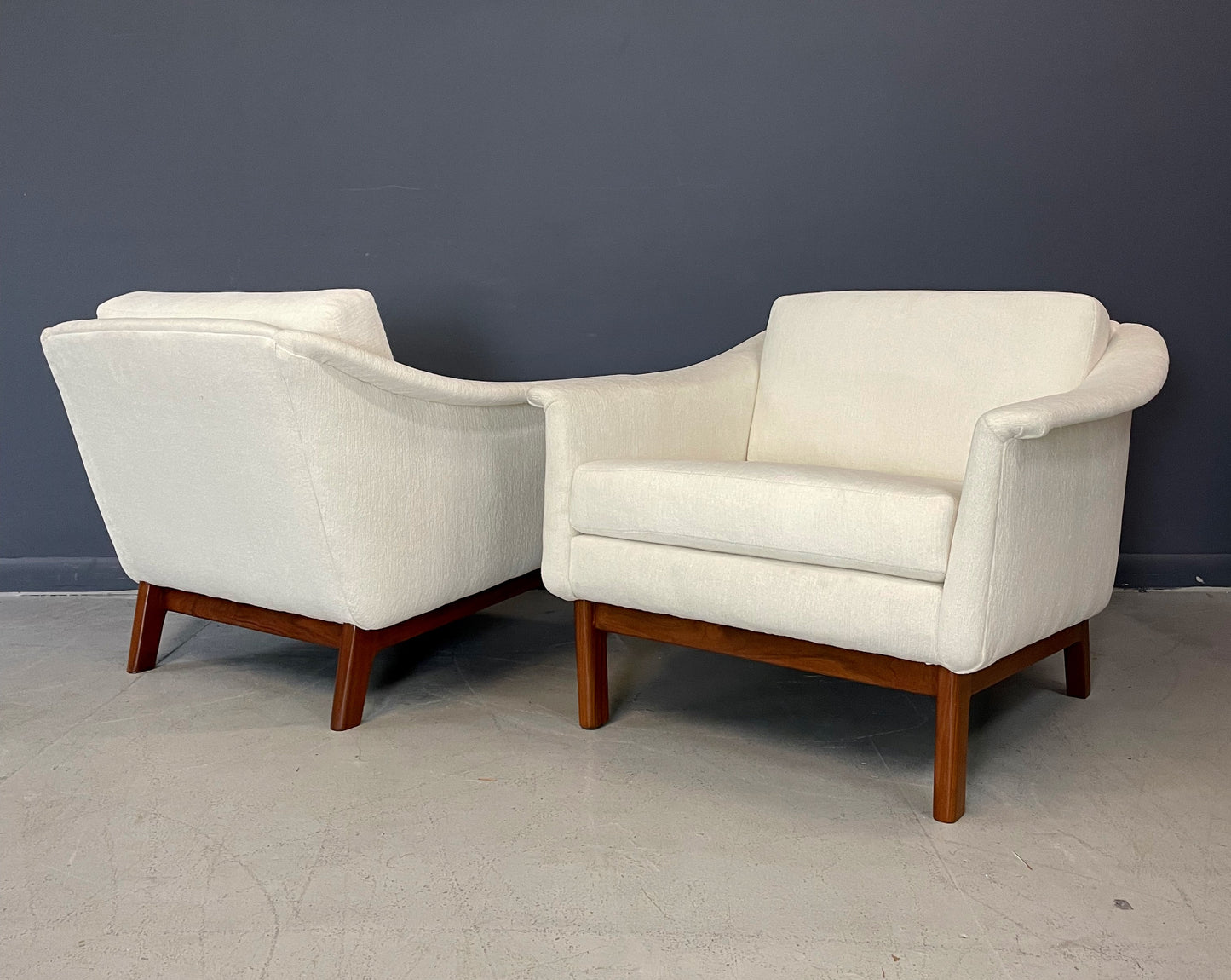 Folke Ohlsson Pasedena Chair with Walnut Frame a Pair Mid Century