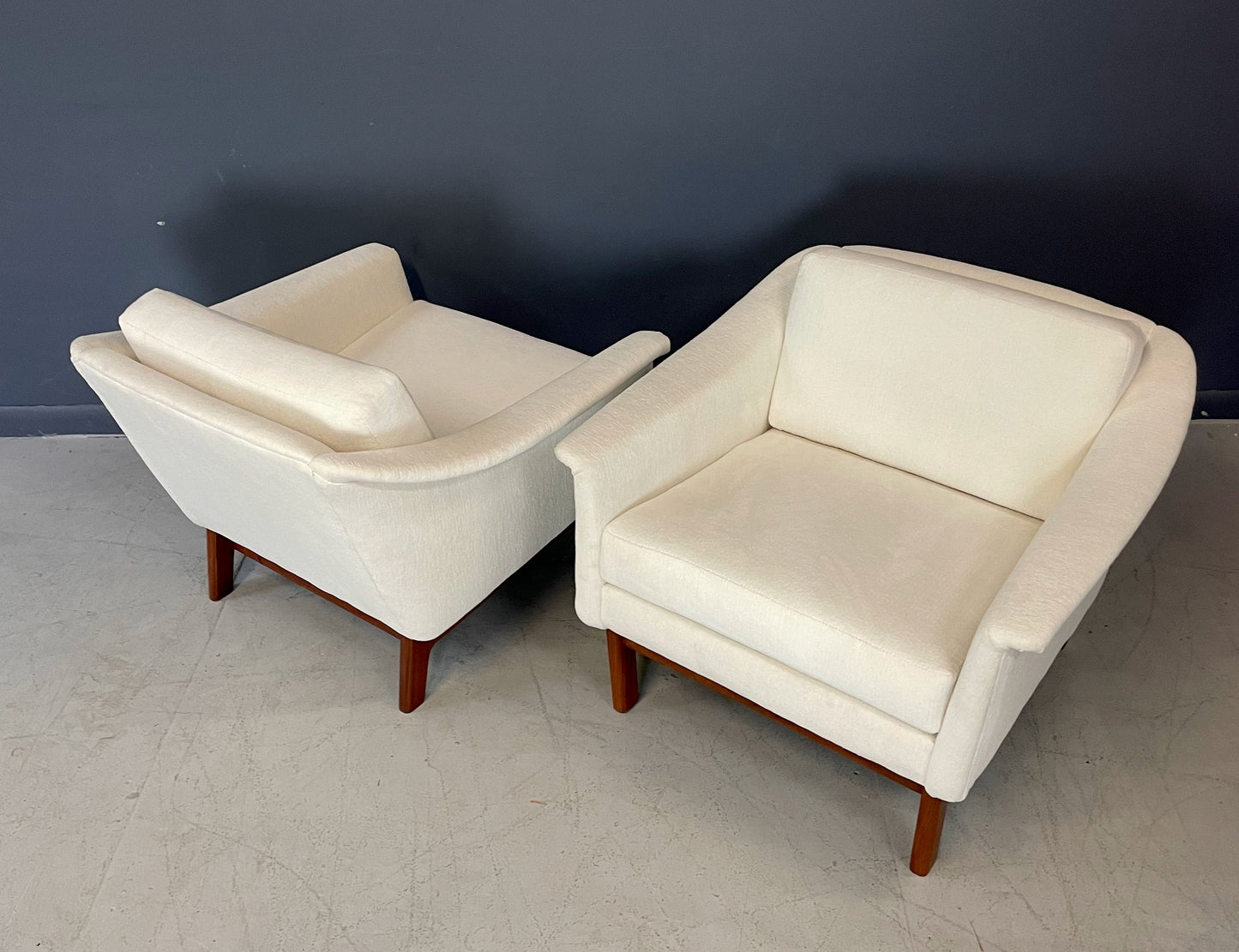 Folke Ohlsson Pasedena Chair with Walnut Frame a Pair Mid Century