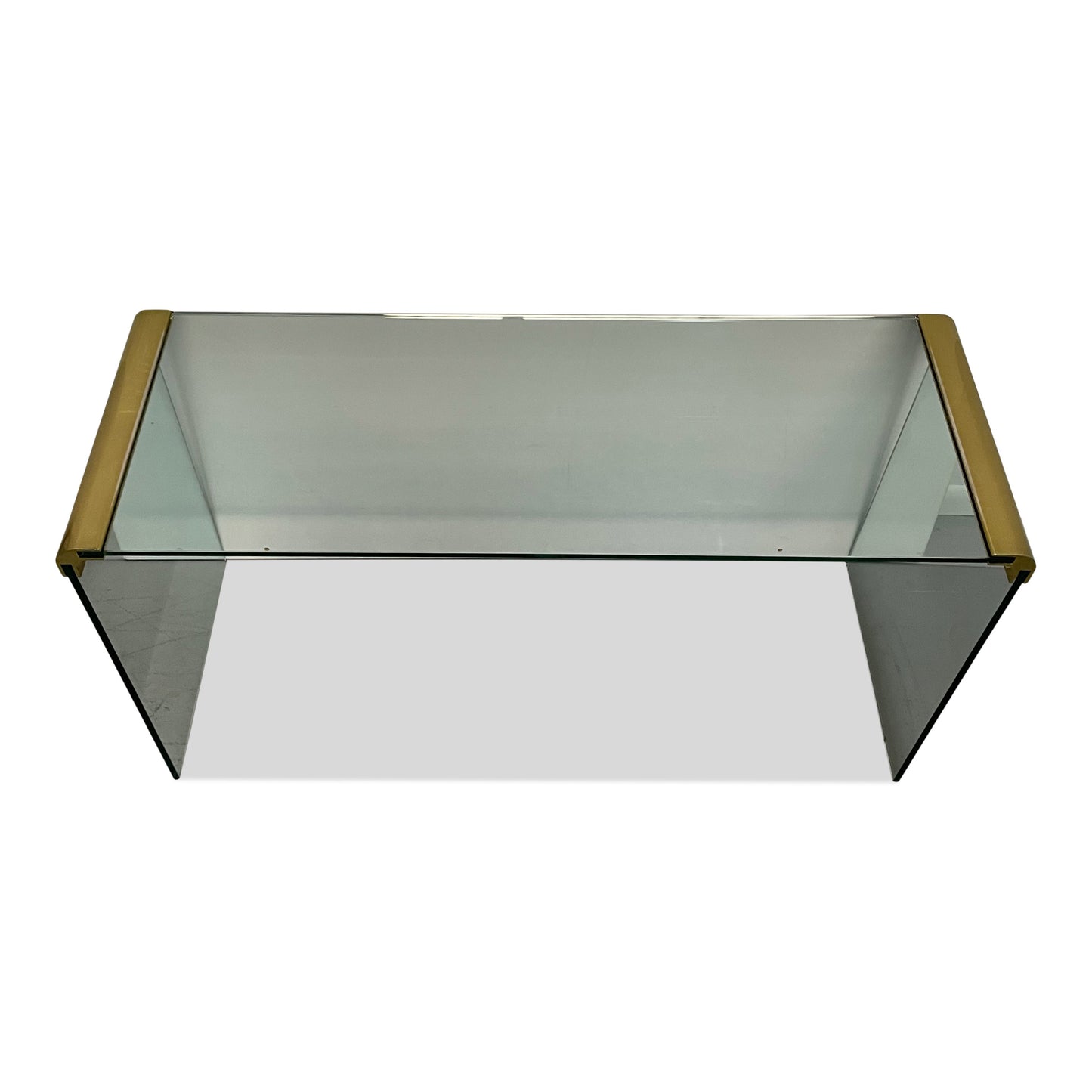 SOLD – Mid-Century Modern Brass and Glass Console or Sofa Table by Leon Rosen for Pace