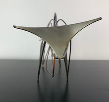 Load image into Gallery viewer, Midcentury Wire and Stainless Steel Bull Sculpture Signed &quot;W&quot;