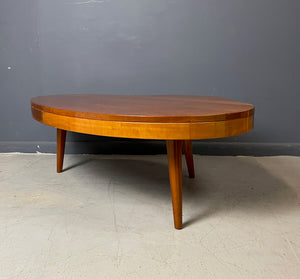 Biomorphic Mid Century Coffee Table in the Style of Gibbings in Maple w/Drawer