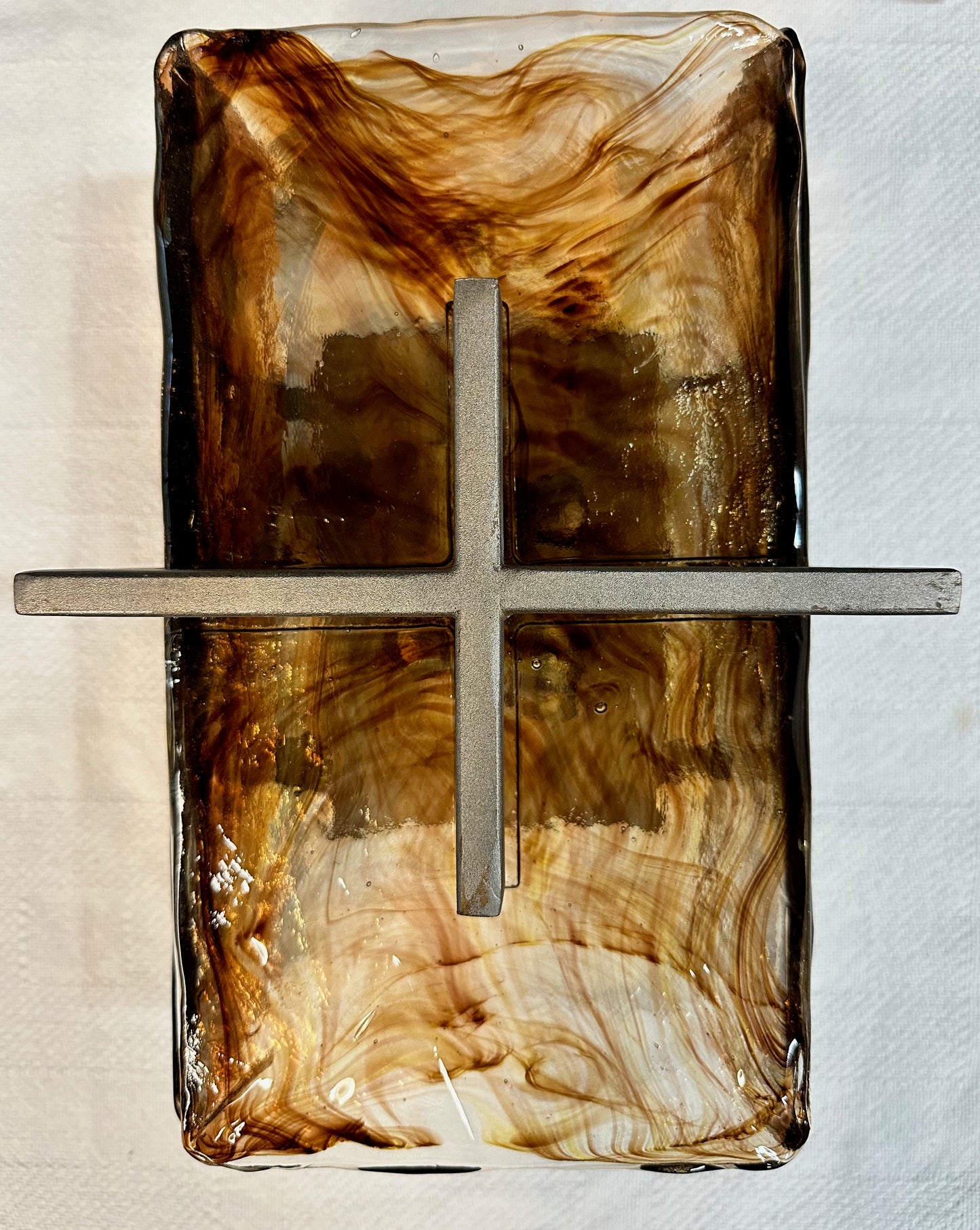 Murano Style Set of Three Chocolate Colored Swirled glass Sconces