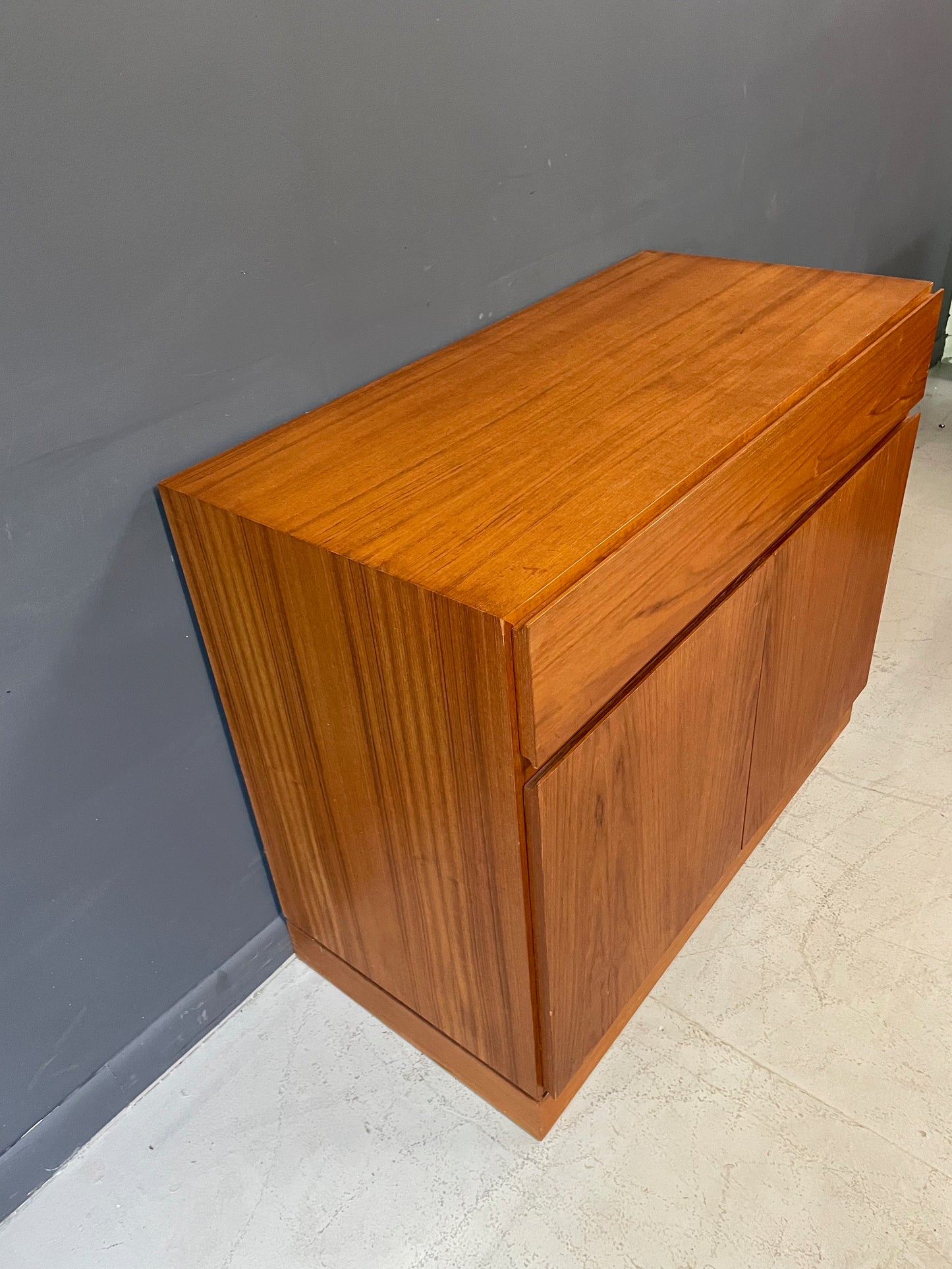 SOLD – Danish Modern Arne Wahl Iversen Teak Chest with One Large Top Drawer & Storage