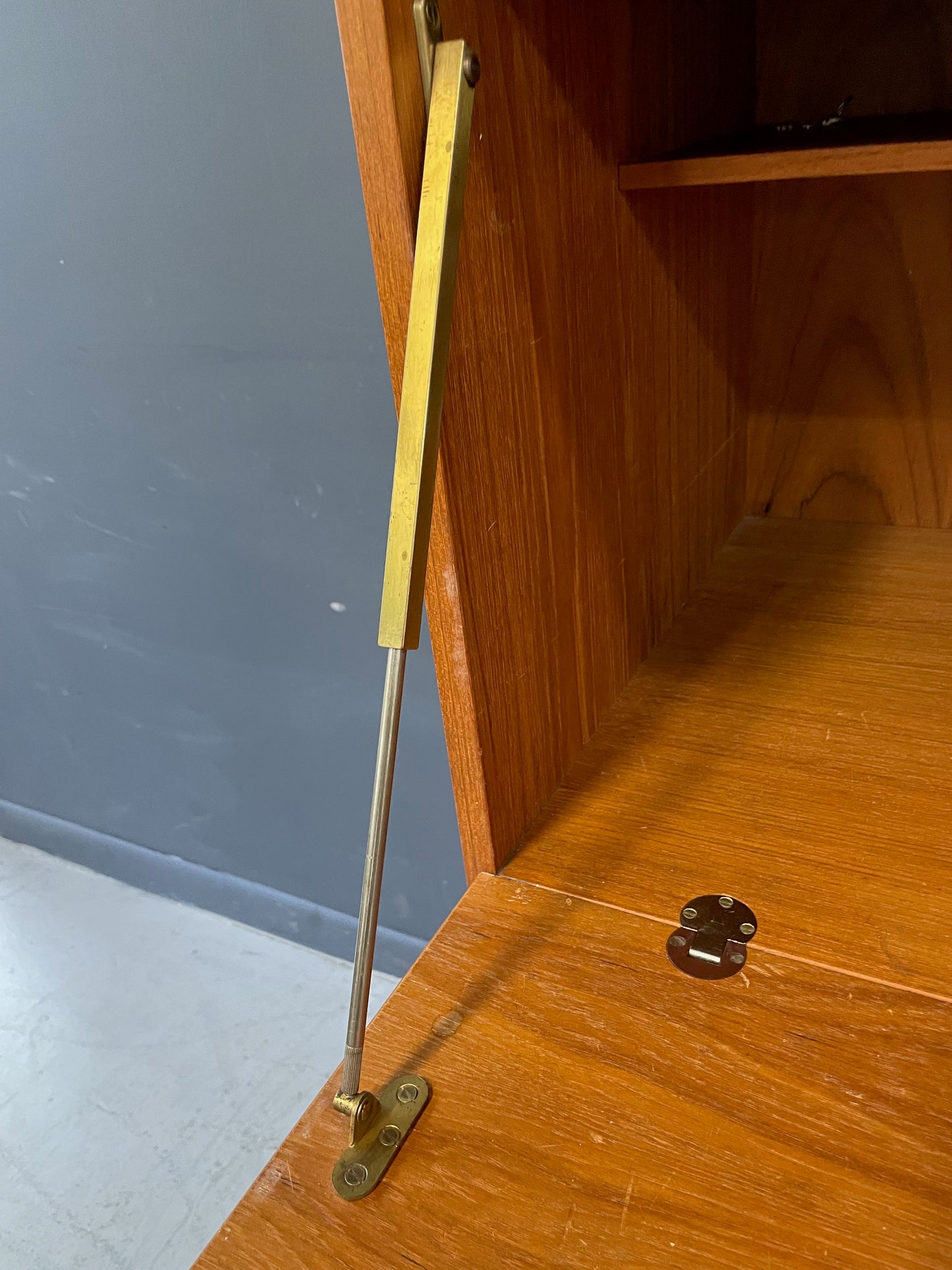 SOLD – Danish Modern Arne Wahl Iversen Tall Teak Desk with Drawers for Storage