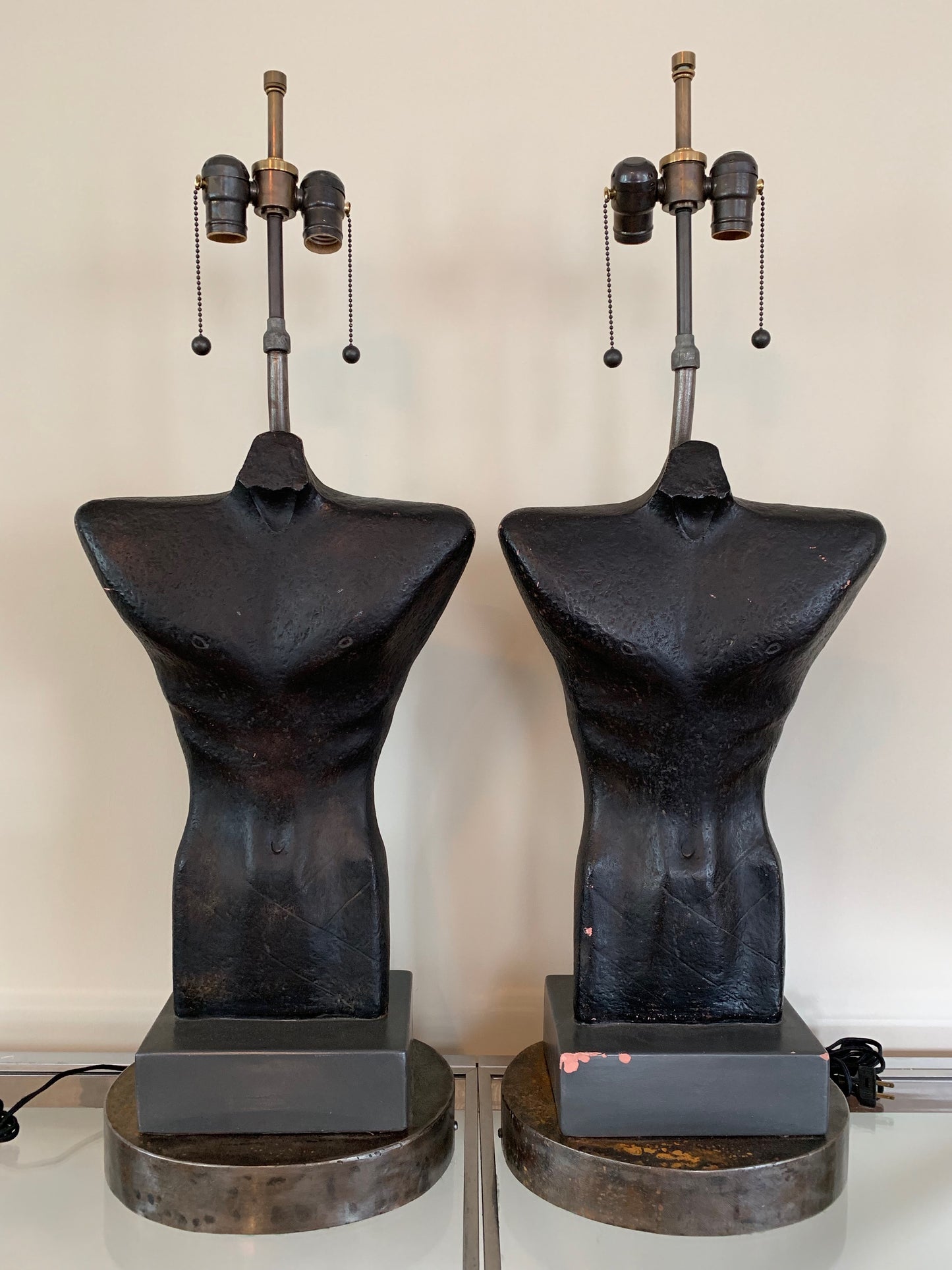 Gwen Lux Sculptural Ceramic Male Torso Lamp 1948 Mid Century
