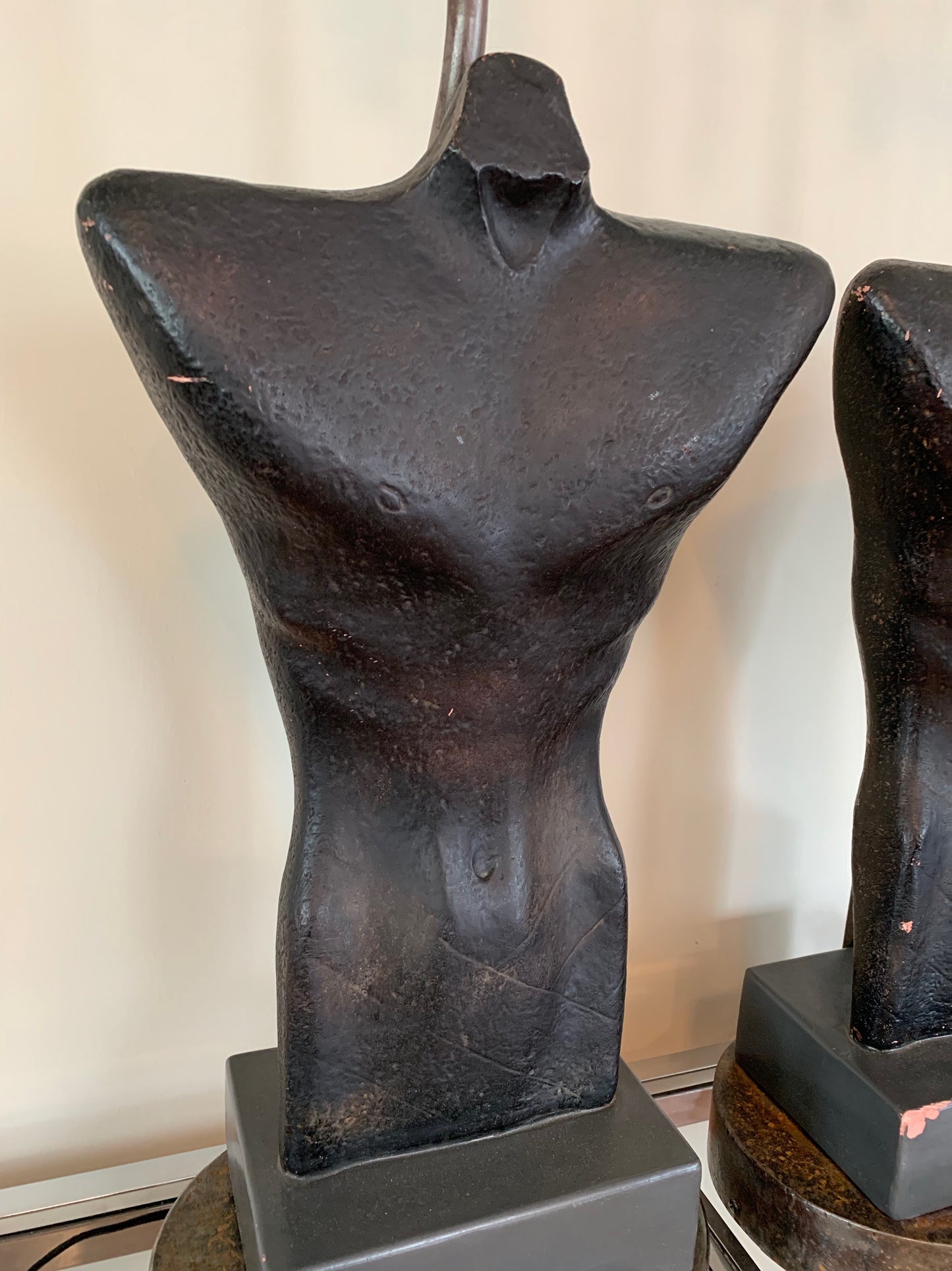 Gwen Lux Sculptural Ceramic Male Torso Lamp 1948 Mid Century