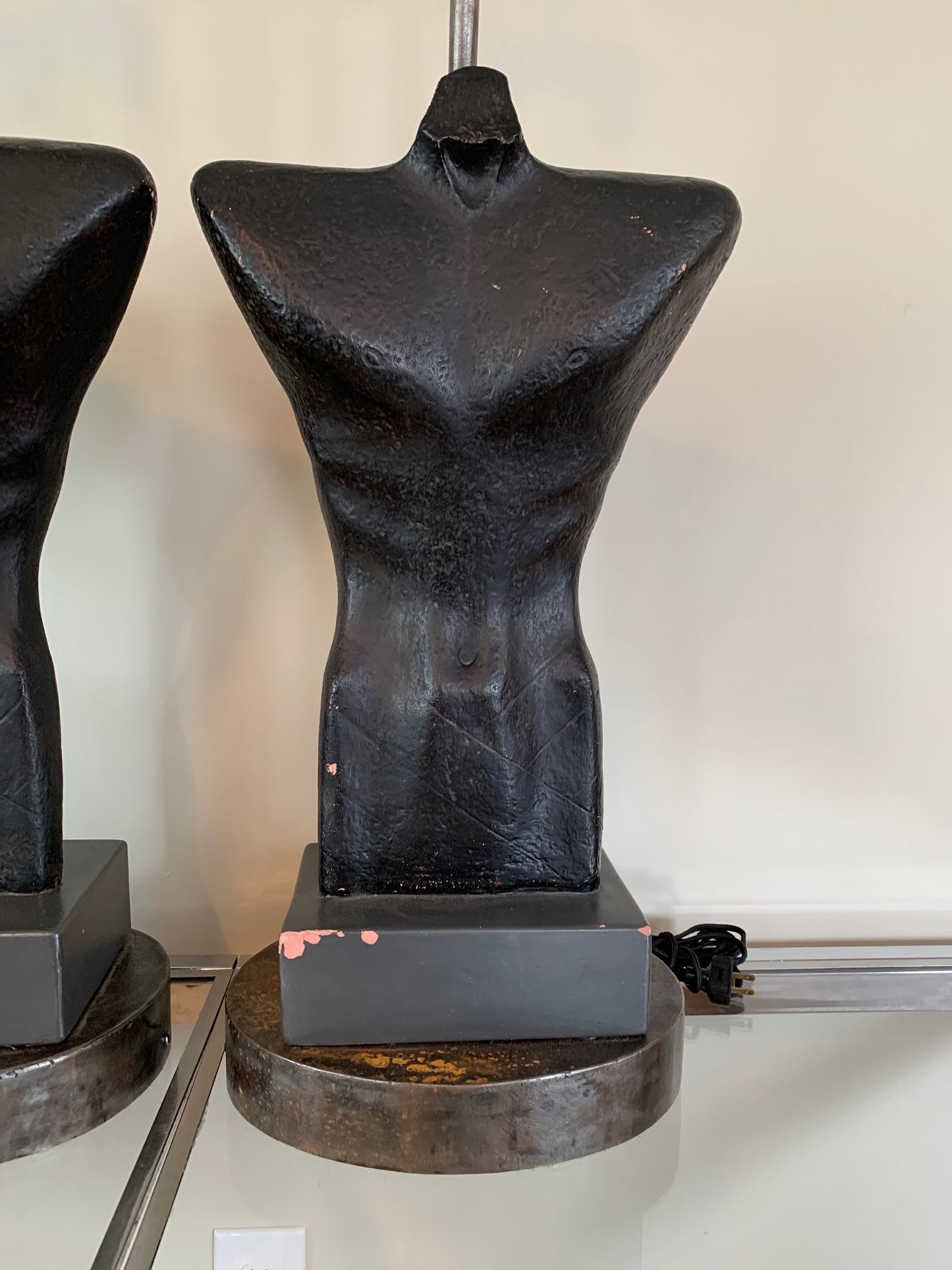 Gwen Lux Sculptural Ceramic Male Torso Lamp 1948 Mid Century