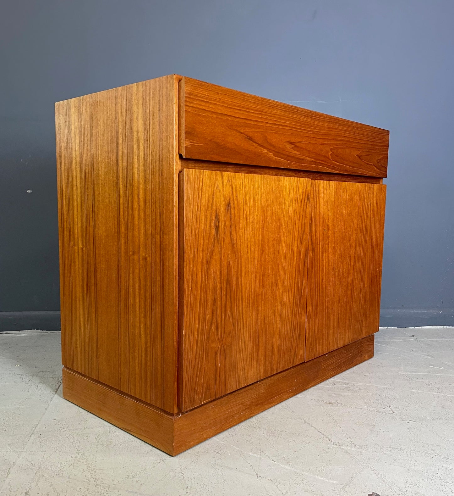 SOLD – Danish Modern Arne Wahl Iversen Teak Chest with One Large Top Drawer & Storage