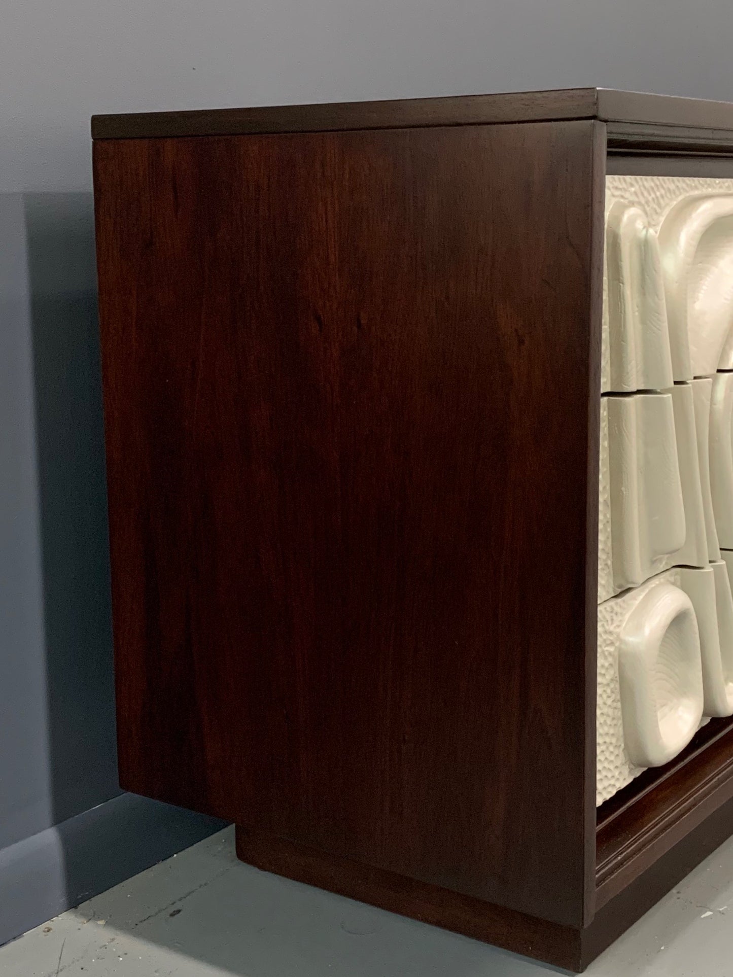 SOLD – Brutalist Mid Century Credenza Philip Lloyd Powell Style