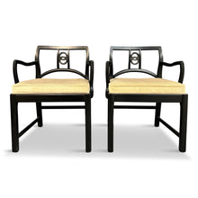 Load image into Gallery viewer, Set of 16 Black Lacquered Michael Taylor for Baker Dining Chairs Mid Century