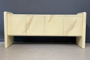 1980s Faux Goatskin Sideboard in the Manner of Springer by Elkins Furniture
