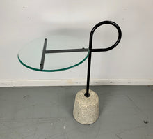 Load image into Gallery viewer, Italian Mid-Century Post-Modern Sottsass Style Side Table of Concrete and Steel