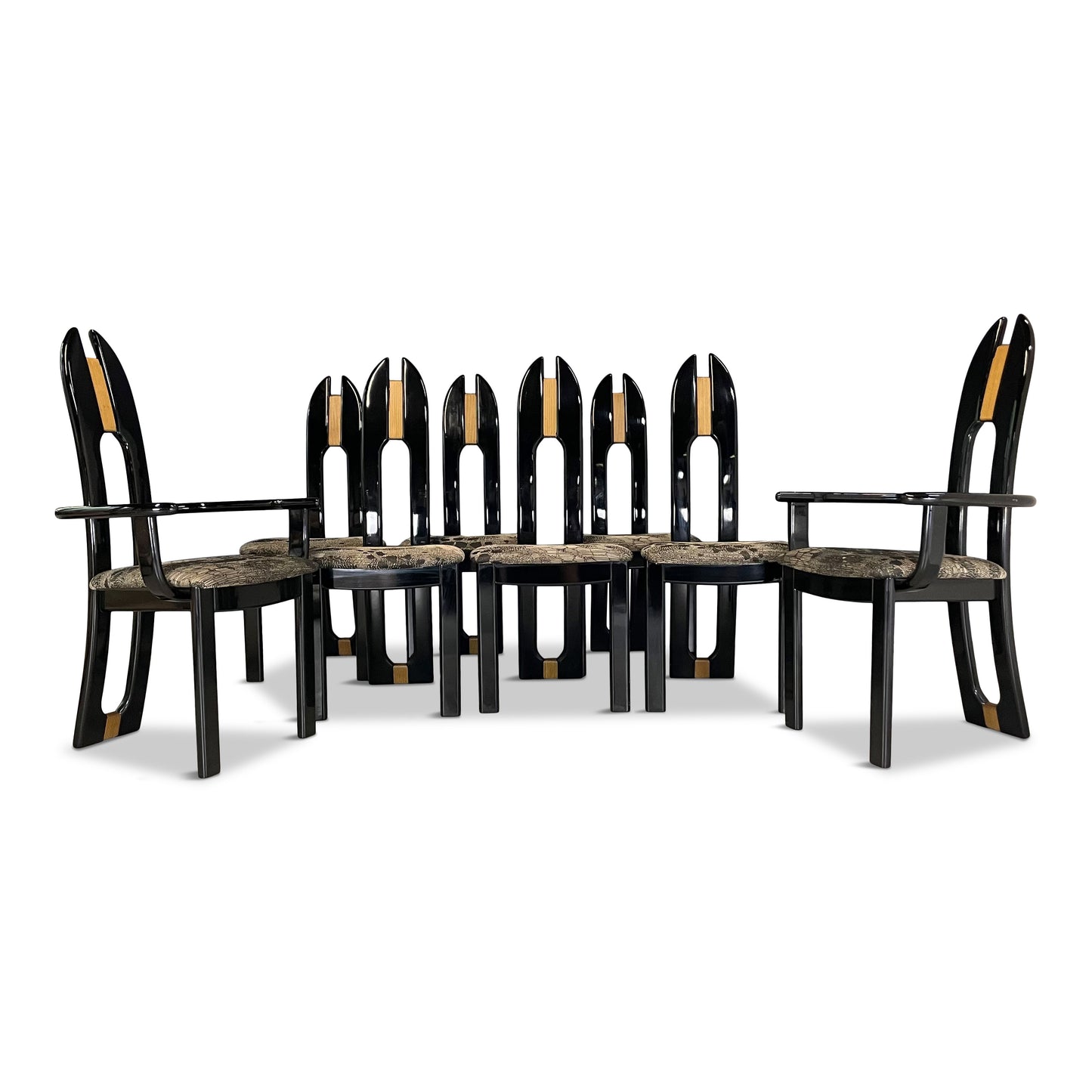 SOLD – Set of Eight Italian Dining Chairs by Pietro Costantini for Ello